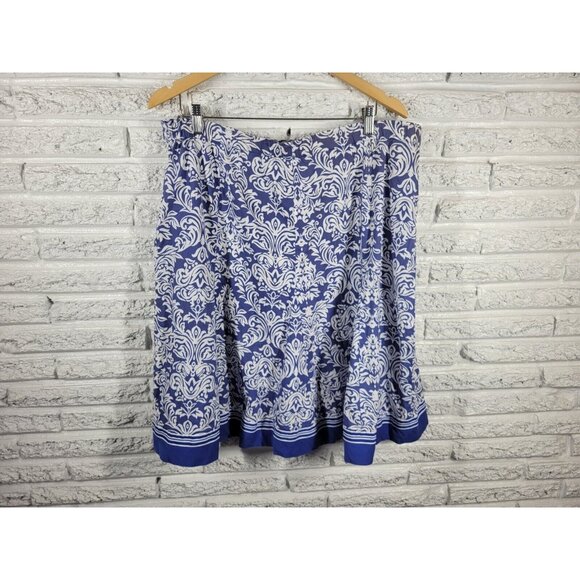 Robbie Bee Signature Womens Skirt 20W Plus ALine Side Zip Blue FLO198XE - Picture 5 of 7